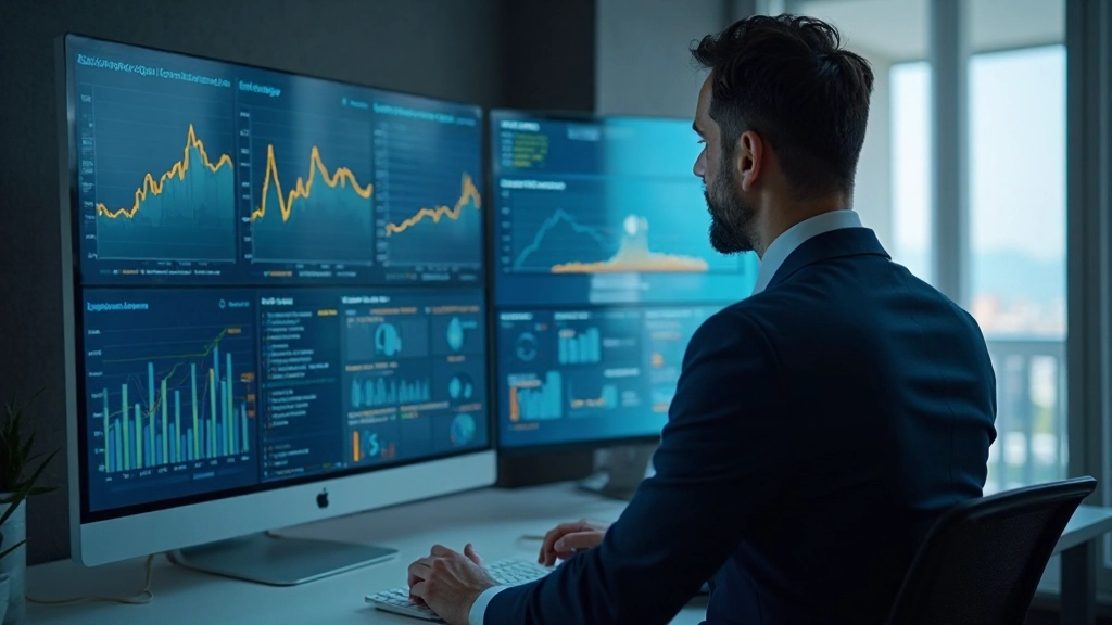 Аналитика производительности: график показателей KPI на экране